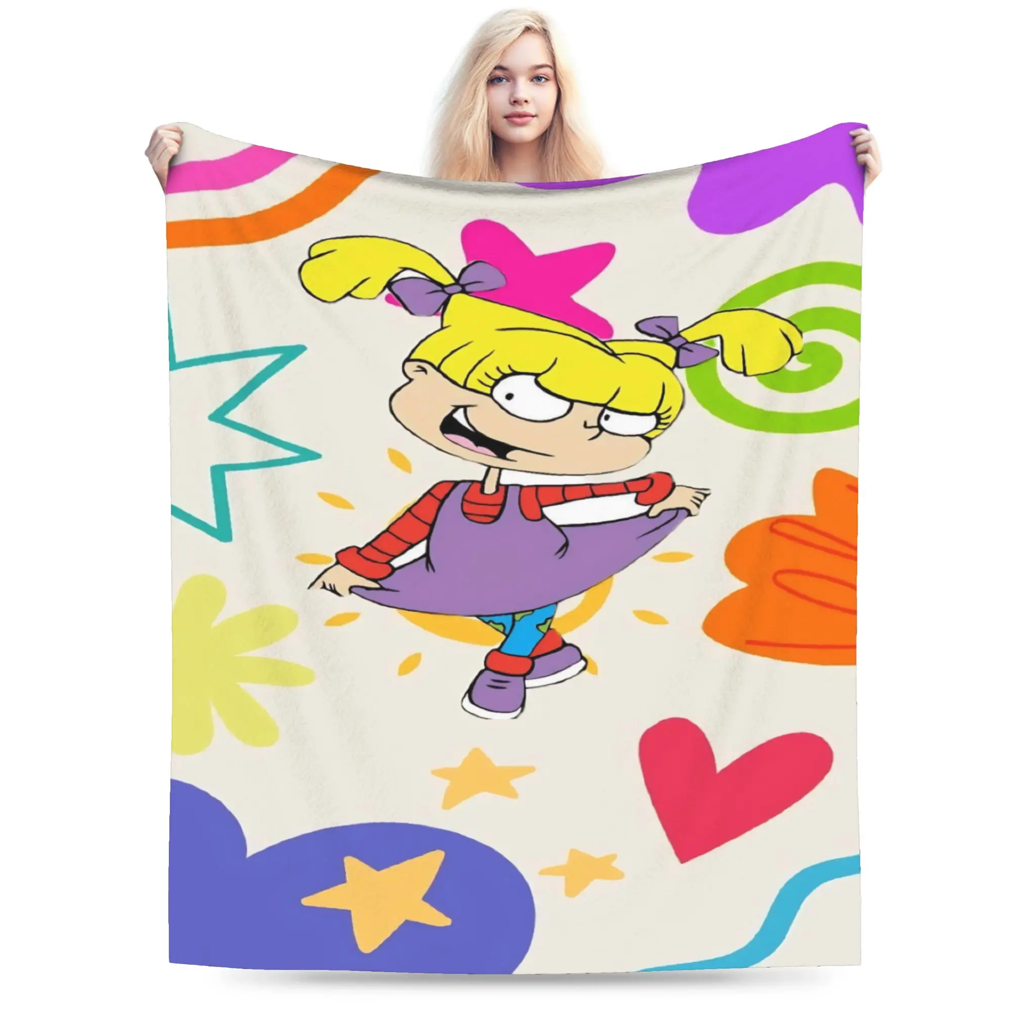 Cartoon R-Rugrats Throw Blanket for Couch  Soft Cozy Plush Blanket 50x60 Inches Multi-size Bedspread for All Seasons