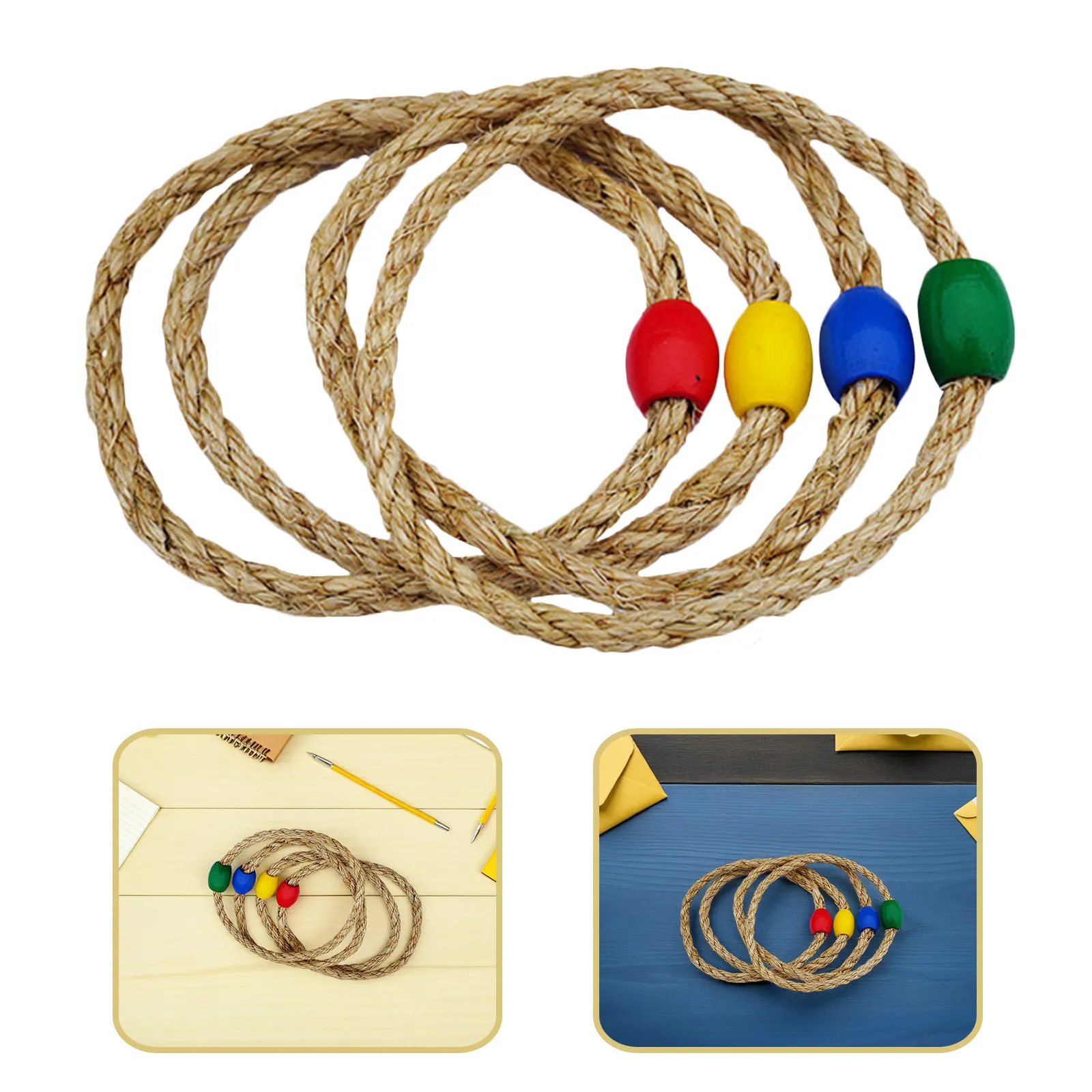 8Pcs Ring Toss Game Twine Set Colorful Throwing Rings for Kids Motor Skill Development Outdoor Indoor Ring Toss Game Toy
