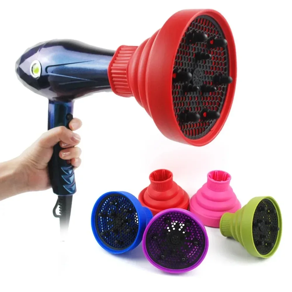 Diffusore in Silicone per Asciugacapelli, Pieghevole e Resistente alle Alte Temperature, Accessorio per Asciugatura e Styling dei Capelli Ricci