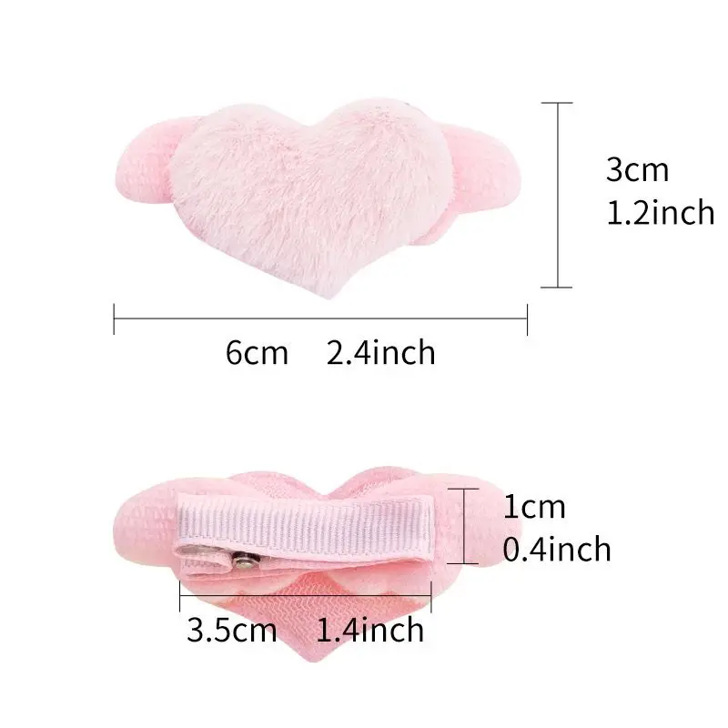 Boutique Angel Wings Nylon Headband Heart Hair Clips  Baby Girls Hairpins For Baby Girls Barrettes Party Child Headwear