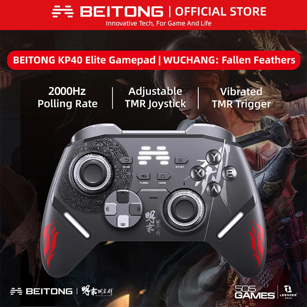 

BEITONG WUCHANG Fallen Feathers KP40 Elite Gaming Controller for NS/PC/Steam, 2000Hz NearLink, TMR Joystick, Bluetooth Gamepad