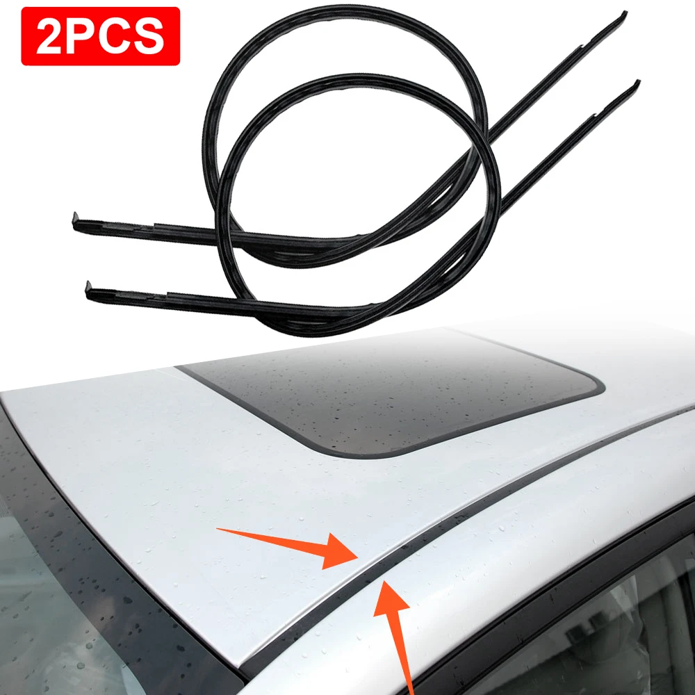 2Pcs Black Car Top Roof Trim Molding Sealing Strip Kit for Toyota Corolla 2003 2004 2005 2006 2007 2008 Replacement Accessories