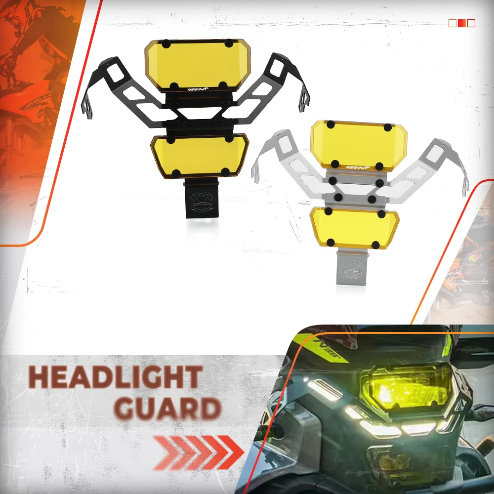 

Motorcycle Accessories For CFMOTO 450MT 450 MT 2024-2025-2026 Headlight Grille Guard Cover Protection Lamp Protector Cover Set