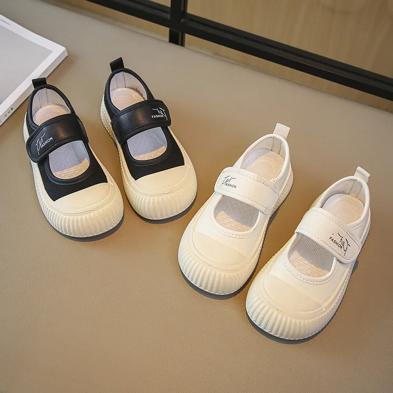 Childrens Canvas Shoes Girls Boys Baby Casual Shoes Lightweight Comfortable Soft Solid Color Boys Girls Sneakers Kids Flat Shoes