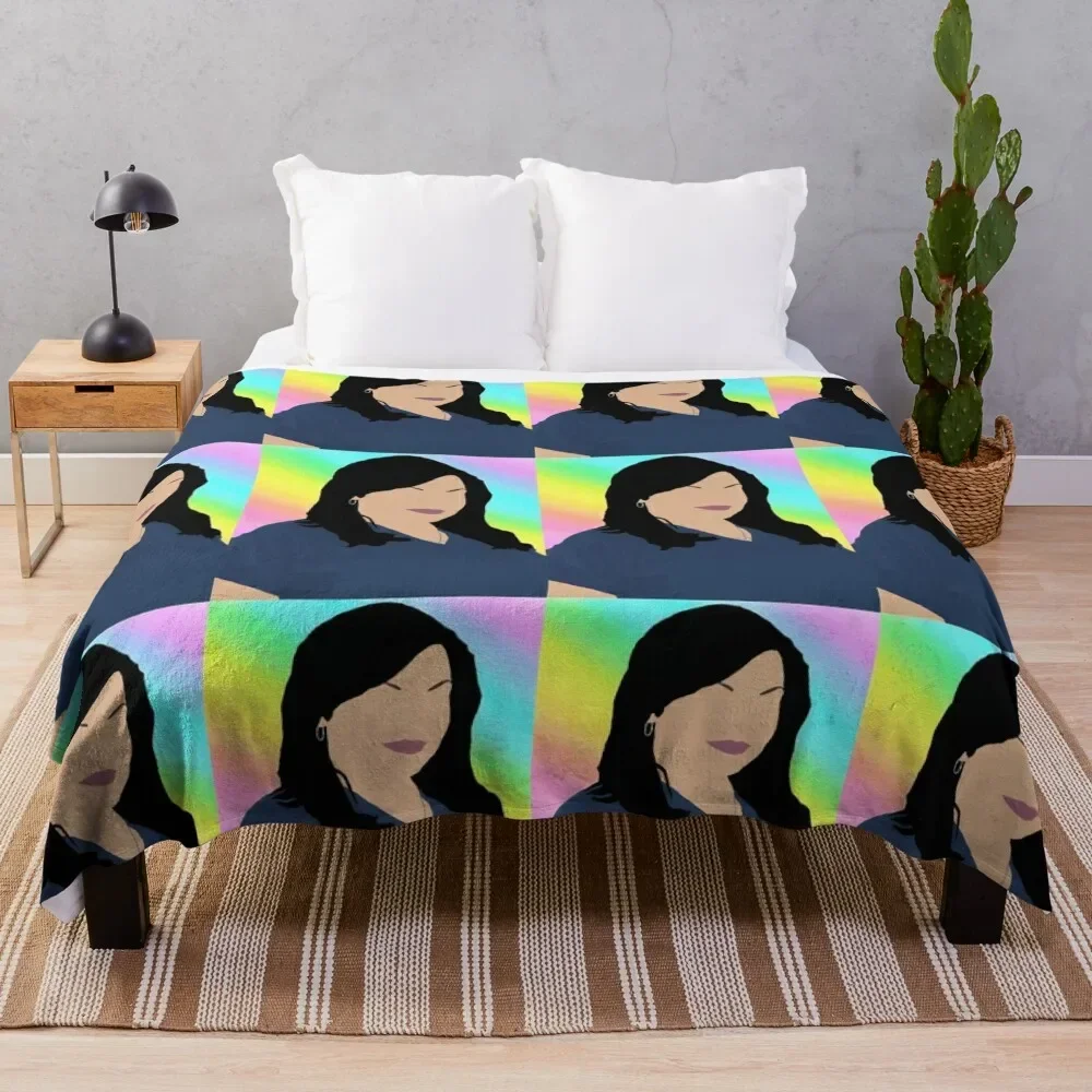 Callie Torres Pastel Rainbow Throw Blanket Beach Plaid Cute Blankets