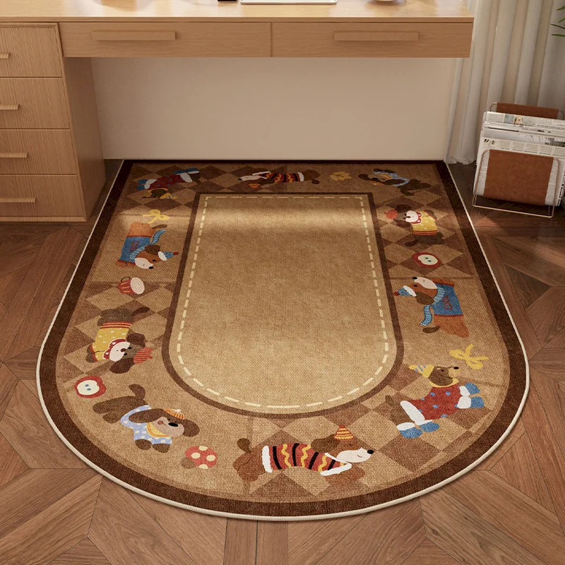 VIKAMA Cute Animal Pattern Book Table And Chair Floor Mat Cartoon Anti Slip Acoustic Carpet Learning Work Home Decoration