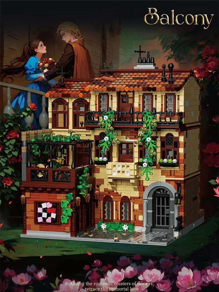 Blocs de construction de scène de balcon de théâtre Musical classique, 3800 pièces, modèle d'architecture en briques, décoration de bureau, jouets DIY pour enfants, cadeaux