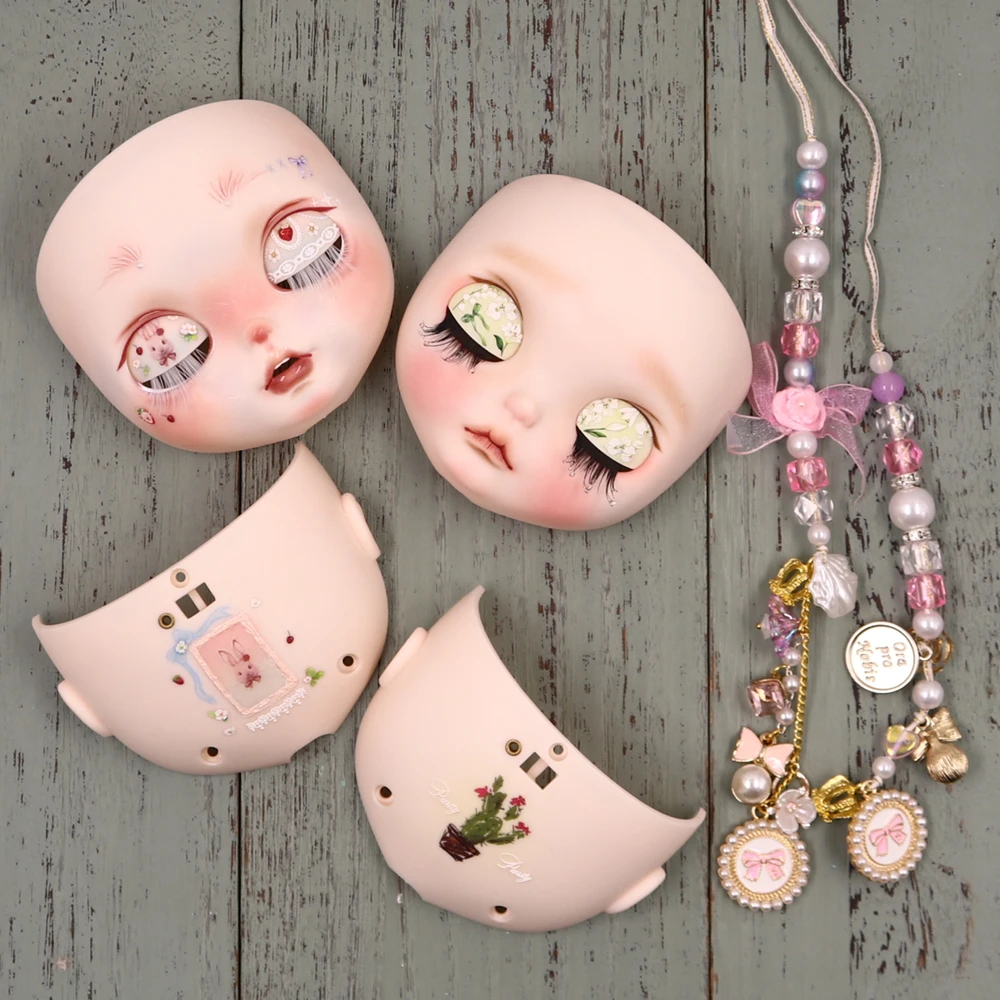 Honey Garden ICY DBS Ooak Blyth Doll Hand-Painted Face Plate Including Back Plate Screws Carved lips 1/6 BJD Anime Girl