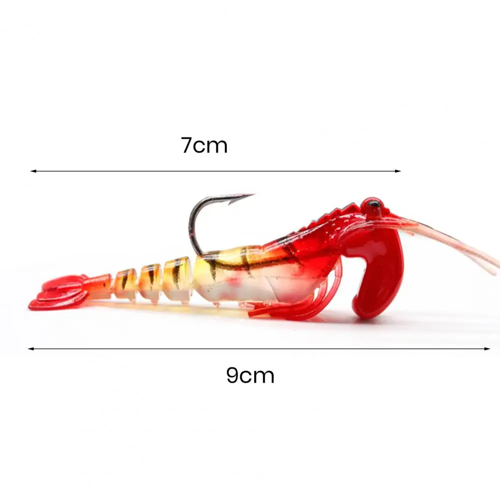 Shrimp Bait Highly Simulated with Sharp Hook Easy Penetration Multi-Section Shrimp Bait Luminous Fishing Lure Fishing Supplies