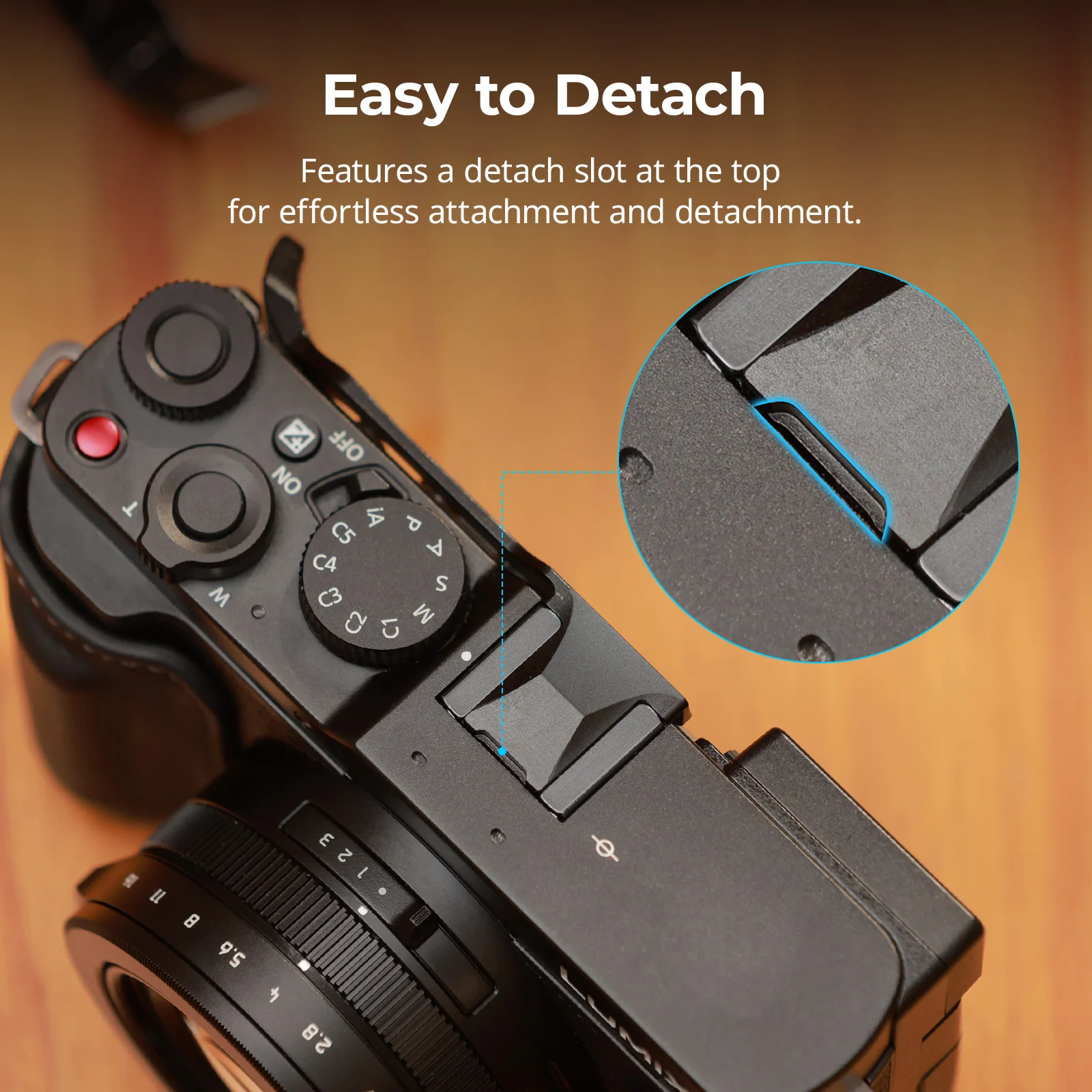 Uchwyt na palec SmallRig do Panasonic LUMIX L10, srebrno-czarny, z silikonowymi nakładkami, chroni korpus aparatu, poprawia stabilność. — zdjęcie produktu 6