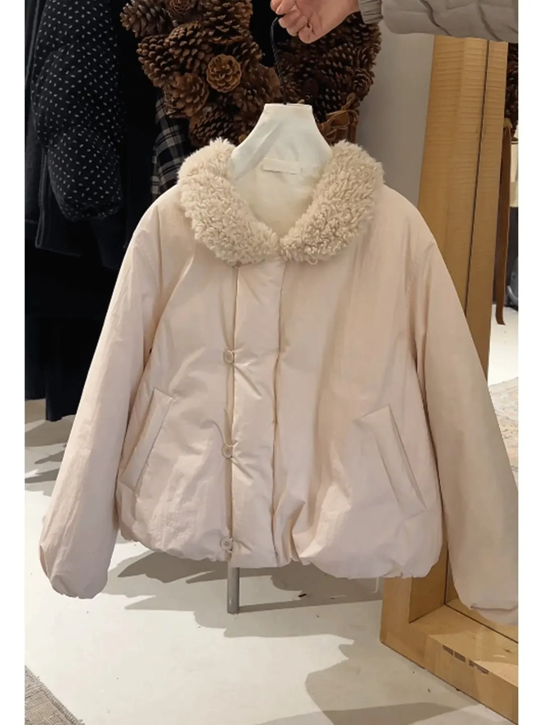 

Korean Sle Women's Loose Fit Cotton Jaet Warm Soft Bread Design ort Coat Winter New Faion Comfortable Casual Outerwear