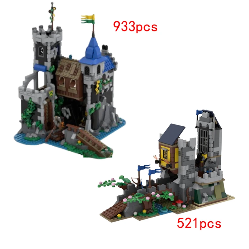 In stock: MOC-190609 148389 Small Grain Assembling Blocks Medieval Castle Building Model Toy Gift