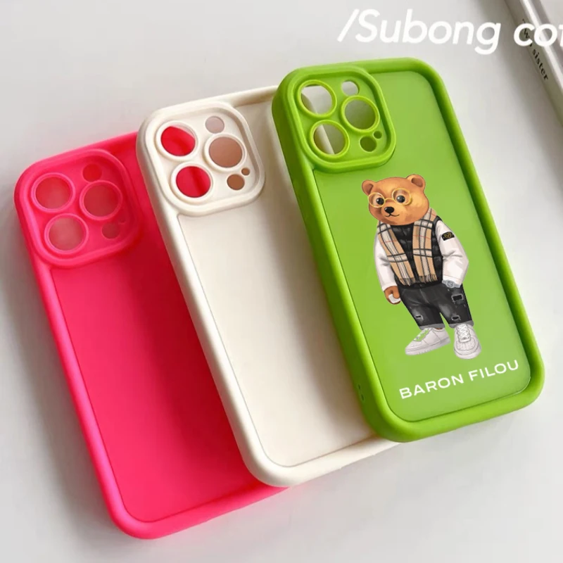 حافظة سيليكون لينة لـ iPhone ، البارون الملون ، يناسب iPhone 15 و 14 و 13 و 12 و 11 ، Pro ، Mini ، 7 ، 8 ، Se ، Plus ، Xr ، Xs ، Max ، فوندا مضاد للسقوط