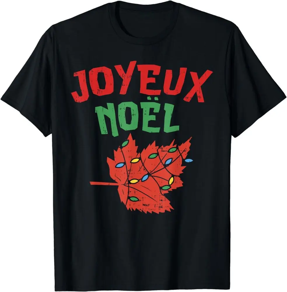 Joyeux Noel Maple Leaf, Canada Christmas Gift T-Shirt Graphic T-shirts For Men Clothing Women Short Sleeve Tees Vintage