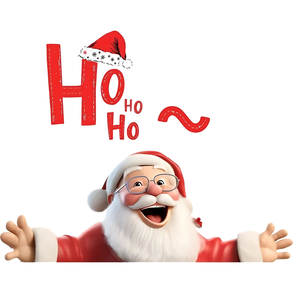 OZ3820#Santa Claus came out to say hello Bright Bathroom for Home Decoration, Vinyl Decals, Art Wall Paper, Outdoor Indoor Use