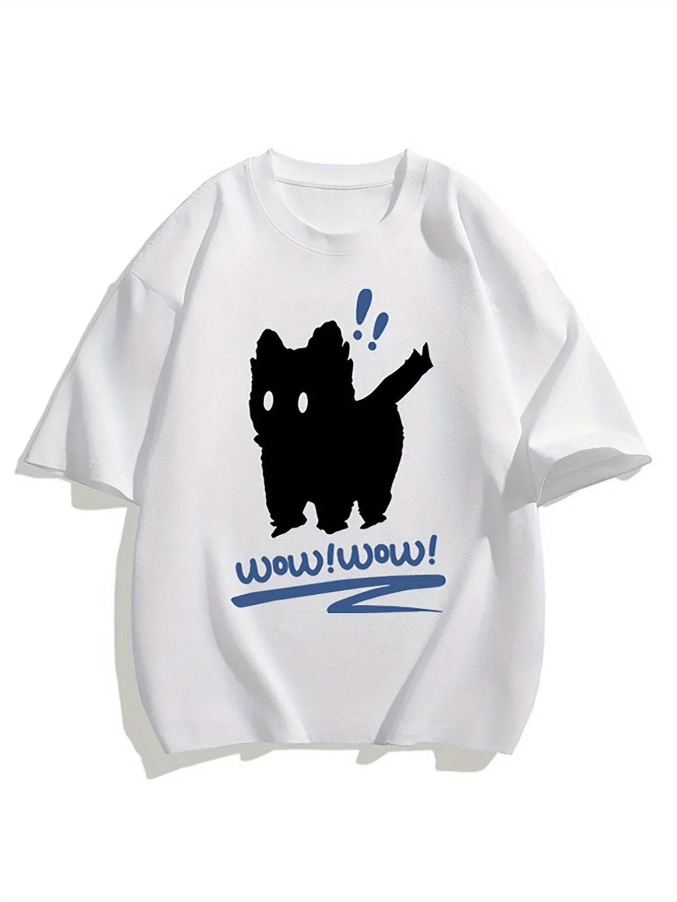 Oversize Shirt Men's Short-sleeve T-shirt Cat Printed Summer Fashion Loose Cute Kitten Men's Clothing T Shirt