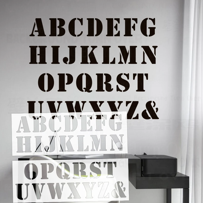 

60cm - 120cm Stencil Wall For Painting Decorative Template To Paint Furniture Makers Decor Letter Name Alphabet Sign S353