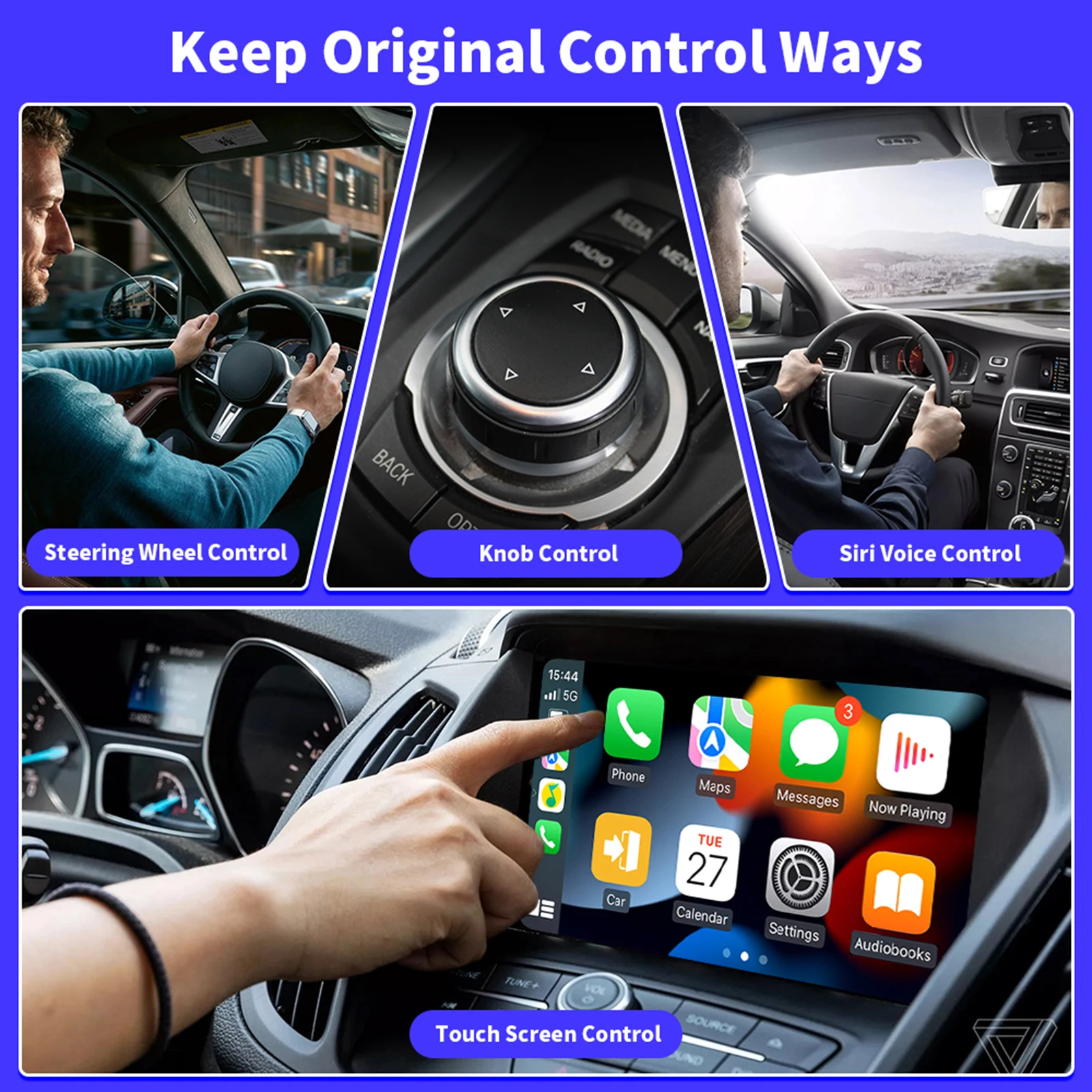 CarPlay Adapter Wired To Wireless Carplay Android Auto Adapter Smart Ai Box Bluetooth WiFi Connect Smart USB Plug