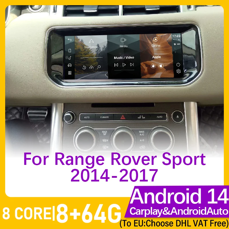 Android 14 Car Radio Multimedia Player Wireless Carplay Auto For Land Rover Sport L494 2014 - 2017 Host Unit GPS Navigation