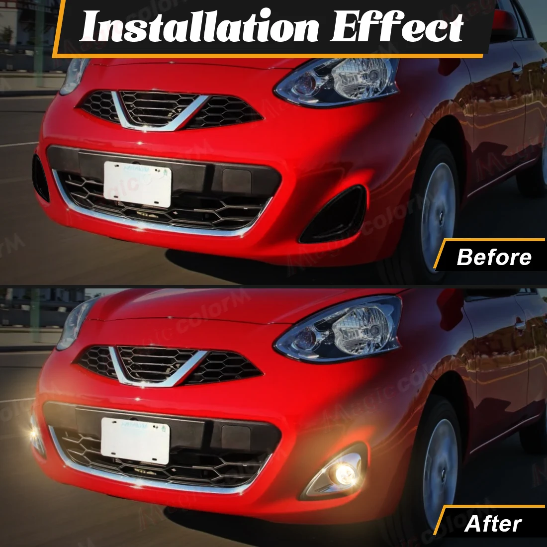 Led Fog Light For Nissan March Micra 2013 2014 2015 2016 Daytime Running Lamps Front Bumper Auto Driving Foglamps Accessories
