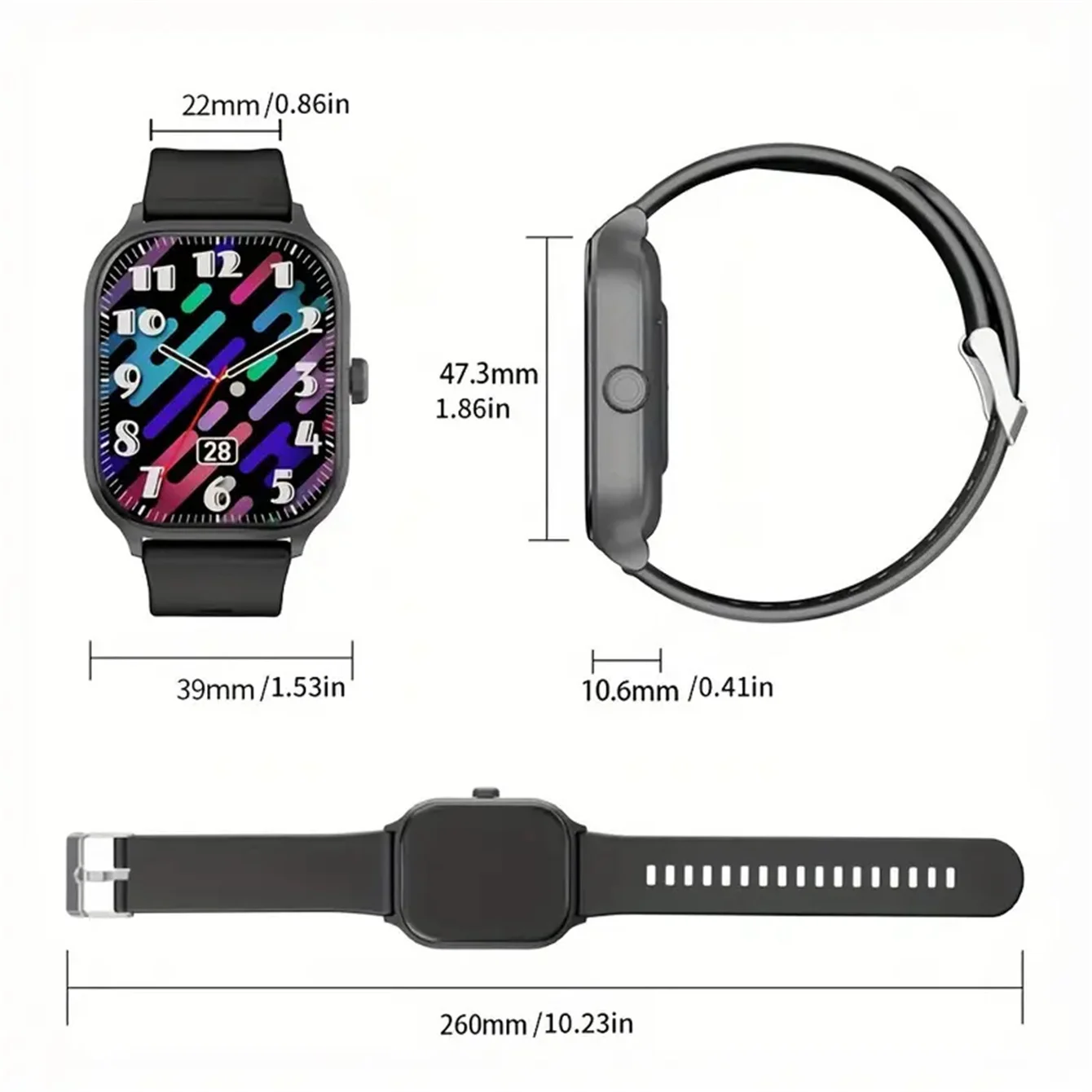 Smart watch, wireless calling /dial, multi -Sport mode,Suitable for men and women, sports watches, for iPhone/Andriod