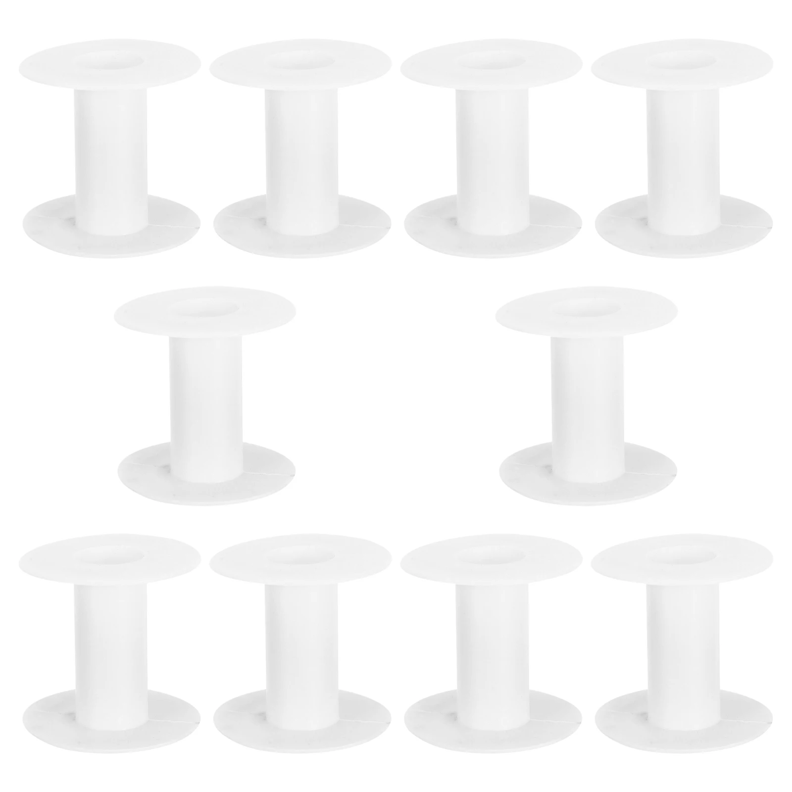 

10 Pcs Reel Empty Plastic Bobbins Cord Thread Spools Craft and Rope for Embroidery Detachable Chain Tape