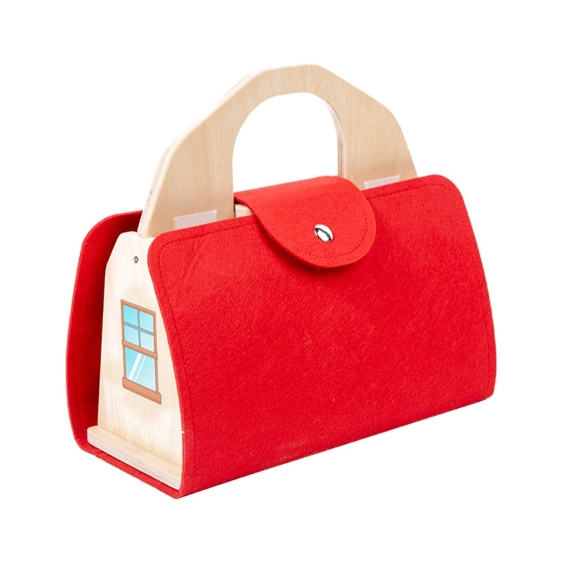 

Simulation Kitchen Play Handbag Toy Matching Puzzle Fruit Vegetable Playset Kids Montessori Educational Cutting Toy