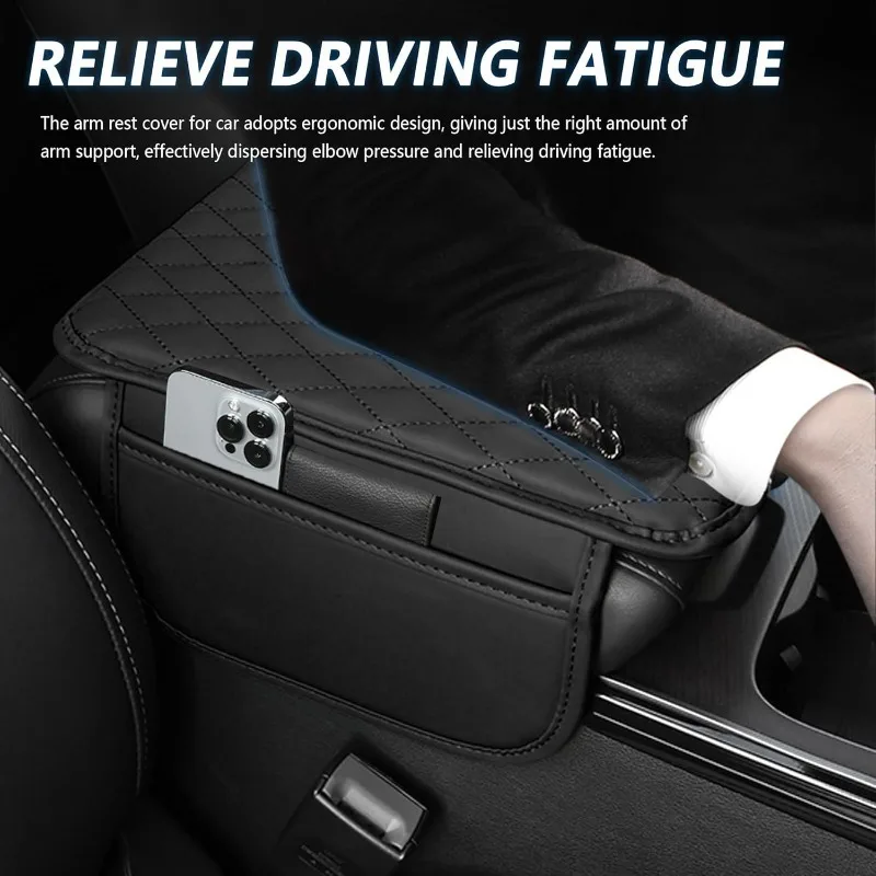 

Increase the height of the car armrest box with padding, side storage bags, interior decoration, and universal storage bags