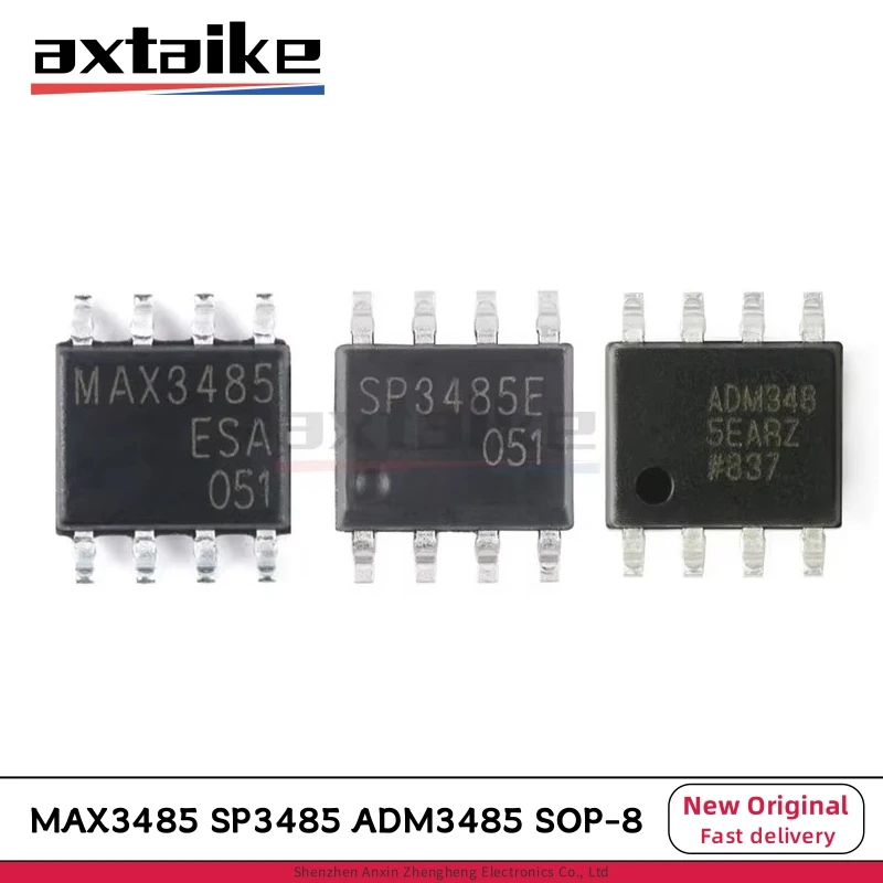 10PCS MAX3485 SP3485 ADM3485 SOP-8 MAX3485ESA ADM3485EARZ SP3485EN SP3485E 3.3V 10Mbps RS-485/RS-422 Transceivers SMD Chip IC