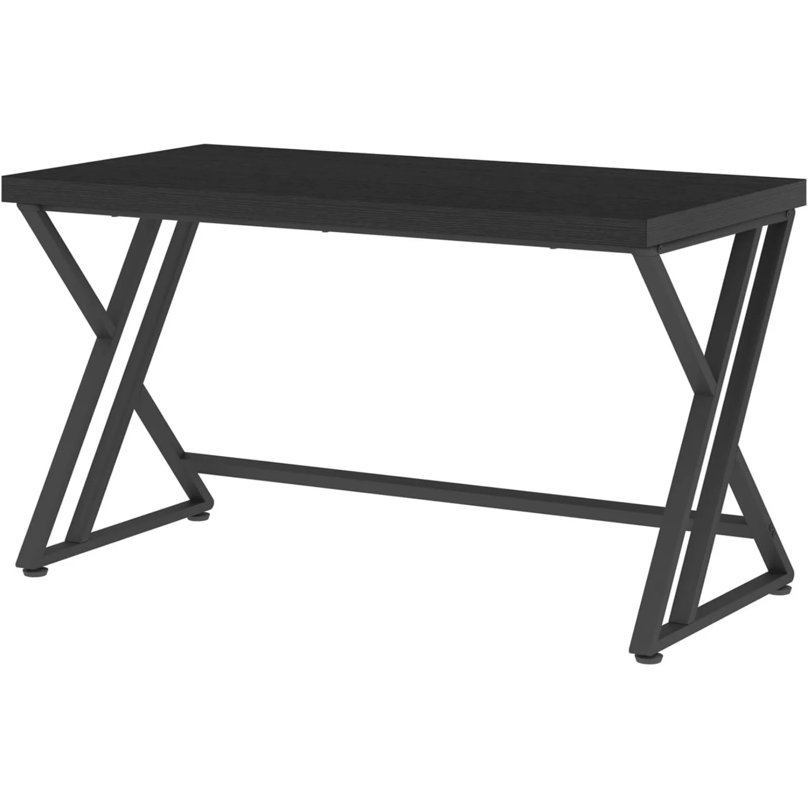 US Black Computer Desk, Modern Gaming PC Writing Desk for Home Office, Metal Computer Study Work Table for Bedroom