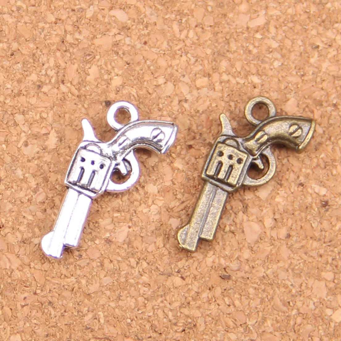 80pcs Charms Pistol Gun 22x12mm Antique Pendants,Vintage Tibetan Silver Jewelry,DIY For Bracelet Necklace