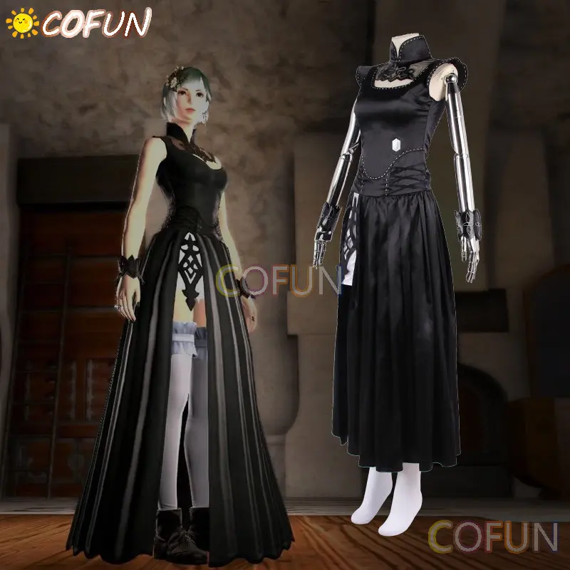 COFUN Game Final Fantasy 14 FF14 Nier YoRHa Type-51 Robe Of Casting Haut D'uniforme Uniform Cosplay Costume Party Outfit