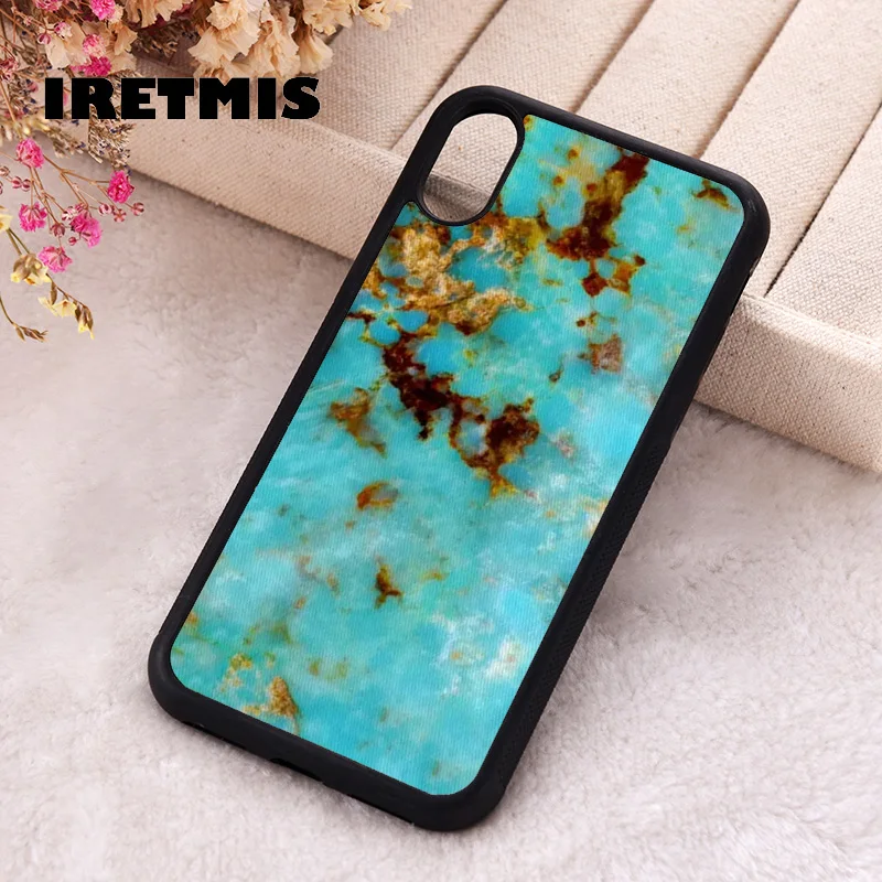 Iretmis Phone Cover Case For iPhone X XS Max XR 11 12 13 PRO MINI 14 15 16 Plus Rubber Silicone Turquoise