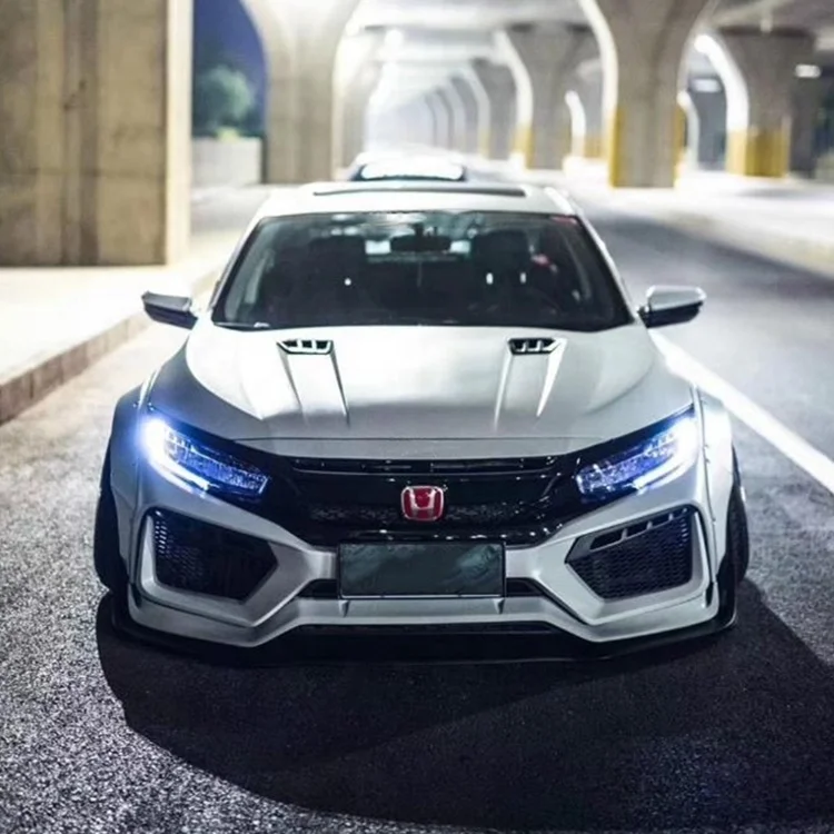 

Robot Wide Body Kit Front Rear Bumper Side Skirts Wheel Brows Auto Car Accessory for 10th Gen Civic