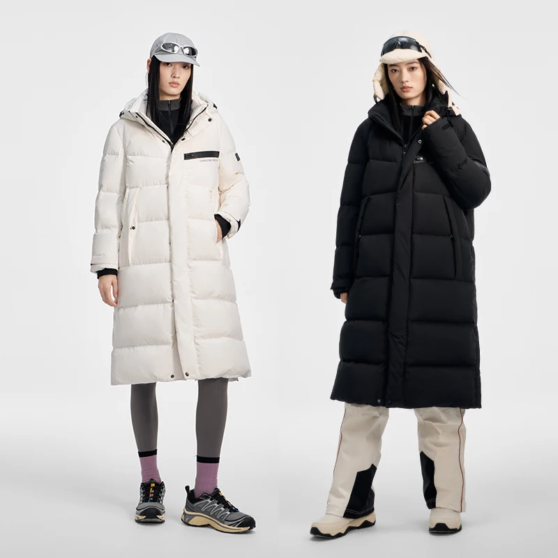 เสื้อแจ็คเก็ตขนห่าน Chericom รุ่น 2025 แบบยาว มีฮู้ด แขนเสื้อแบบติดตีนตุ๊กแก เสื้อพัฟเฟอร์ผู้หญิง กันน้ำ สวมใส่สบาย เสื้อผ้าผู้หญิง รุ่น Y309605Y