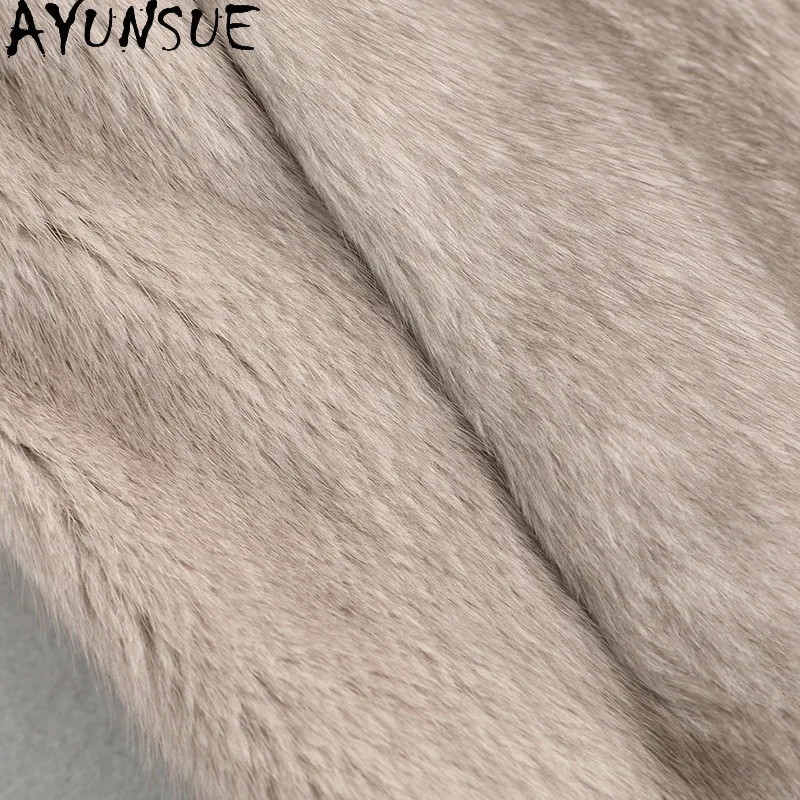 AYUNSUE ナチュラルミンクファーコート レディース 2025年冬 高級ミンクコート レディース服 高品質ロングコート アブリゴ ムヘール