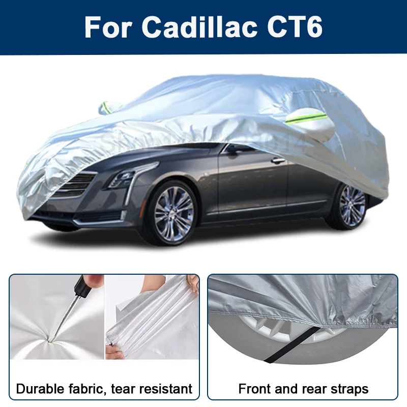 

Outdoor Full Car Cover For Cadillac CT6 with Reflective Strips Waterproof Snowproof Dustproof UV Protection Auto Accessories