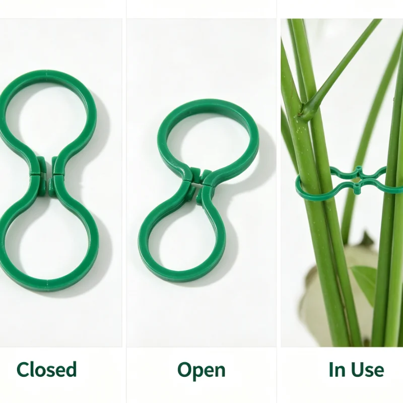 100pcs Garden Plant Tie Clips Figure Eight Butterfly Gourd Shape For Home Indoor Outdoor Vine Durable Fixing Gear