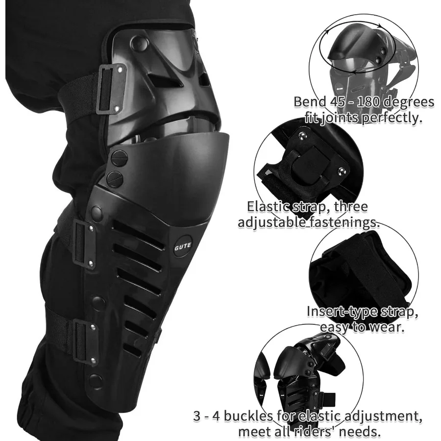 Rodilleras ajustables de manga larga con protección antideslizante y a prueba de golpes para motociclismo y ciclismo de montaña 1 par para