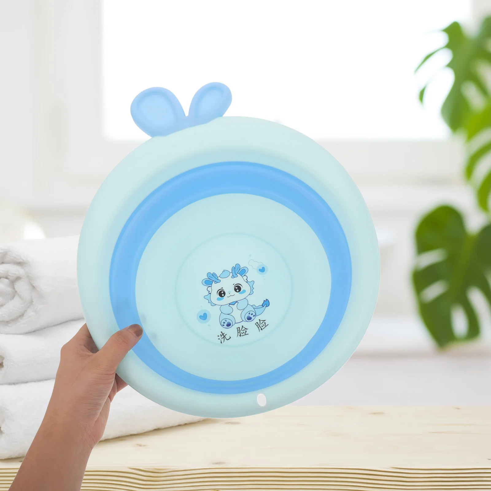 

Folding Washbasin Foldable Baby Bath Tub Soft Cartoon Collapsible Basin Travel Easy Clean Durable Plastic Hair Tub Infant