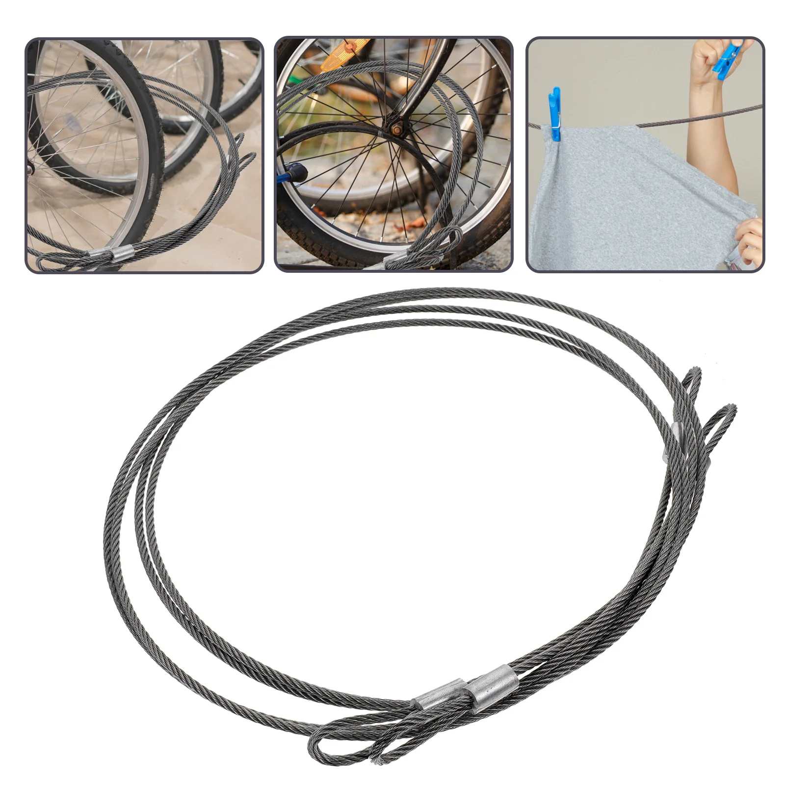 2 قطعة كابل أمان مضفر مطلي بالفولاذ حبل أمان عالي التحمل لأقفال الأمتعة أدوات معلقة ملابس النباتات #6