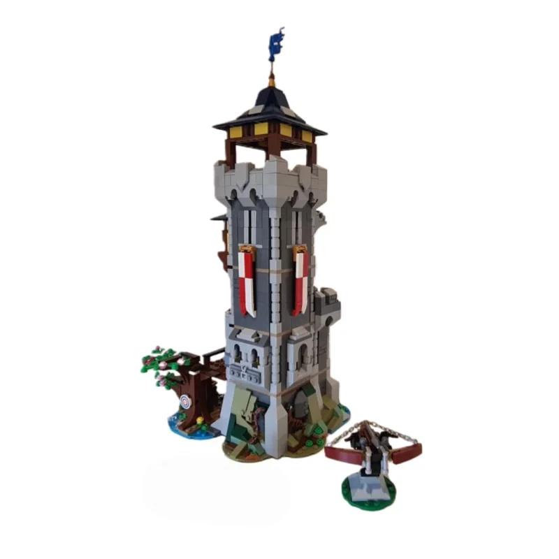 MOC architectonisch modulair creatief model met grote toren - speelgoedblokken voor kleine deeltjes 1127 stuks - geschikt voor alle enthus