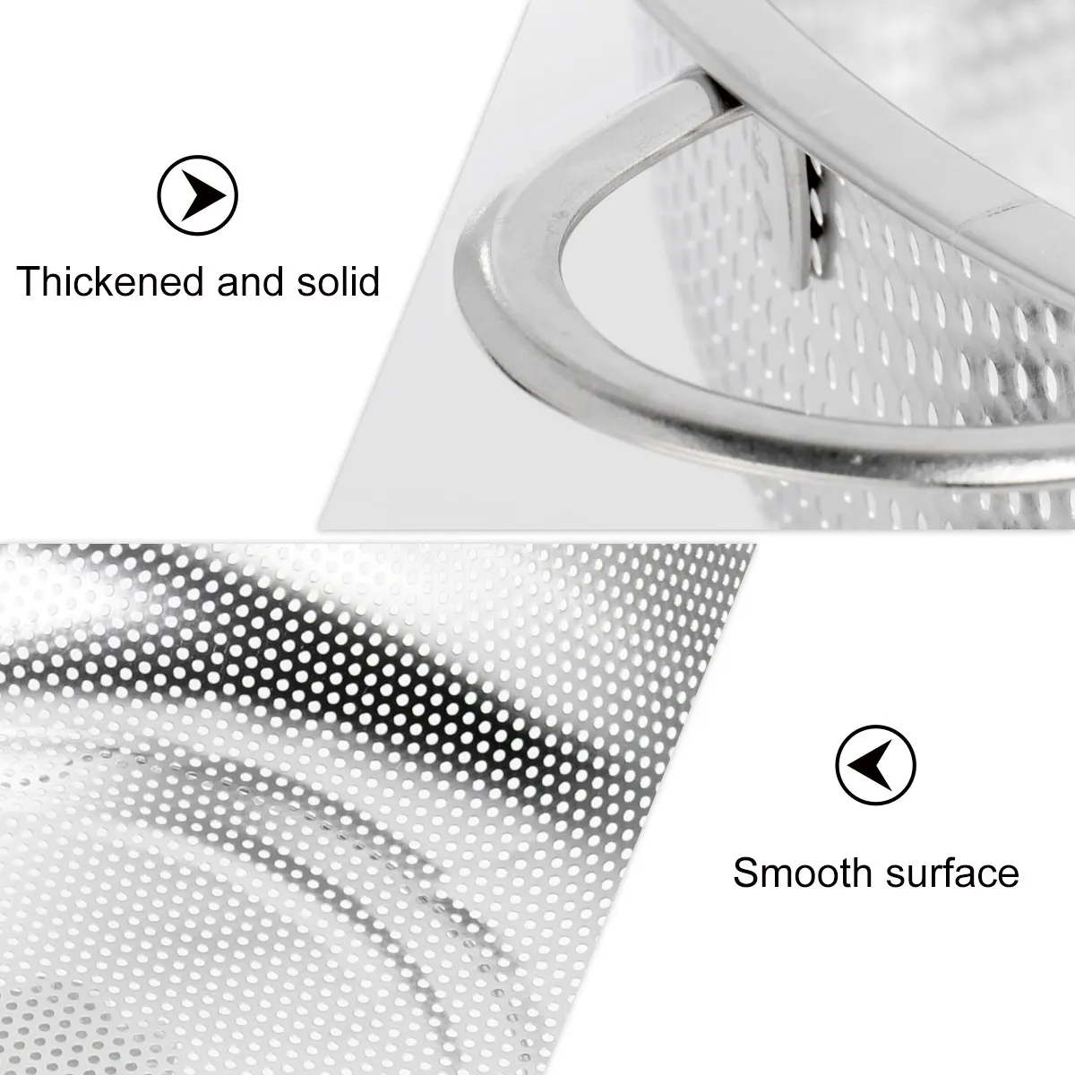 

Stainless Steel Storage Drain Basket for Fruit Vegetable Kitchen Sink Sieve Rice Washing Helper Practical Design