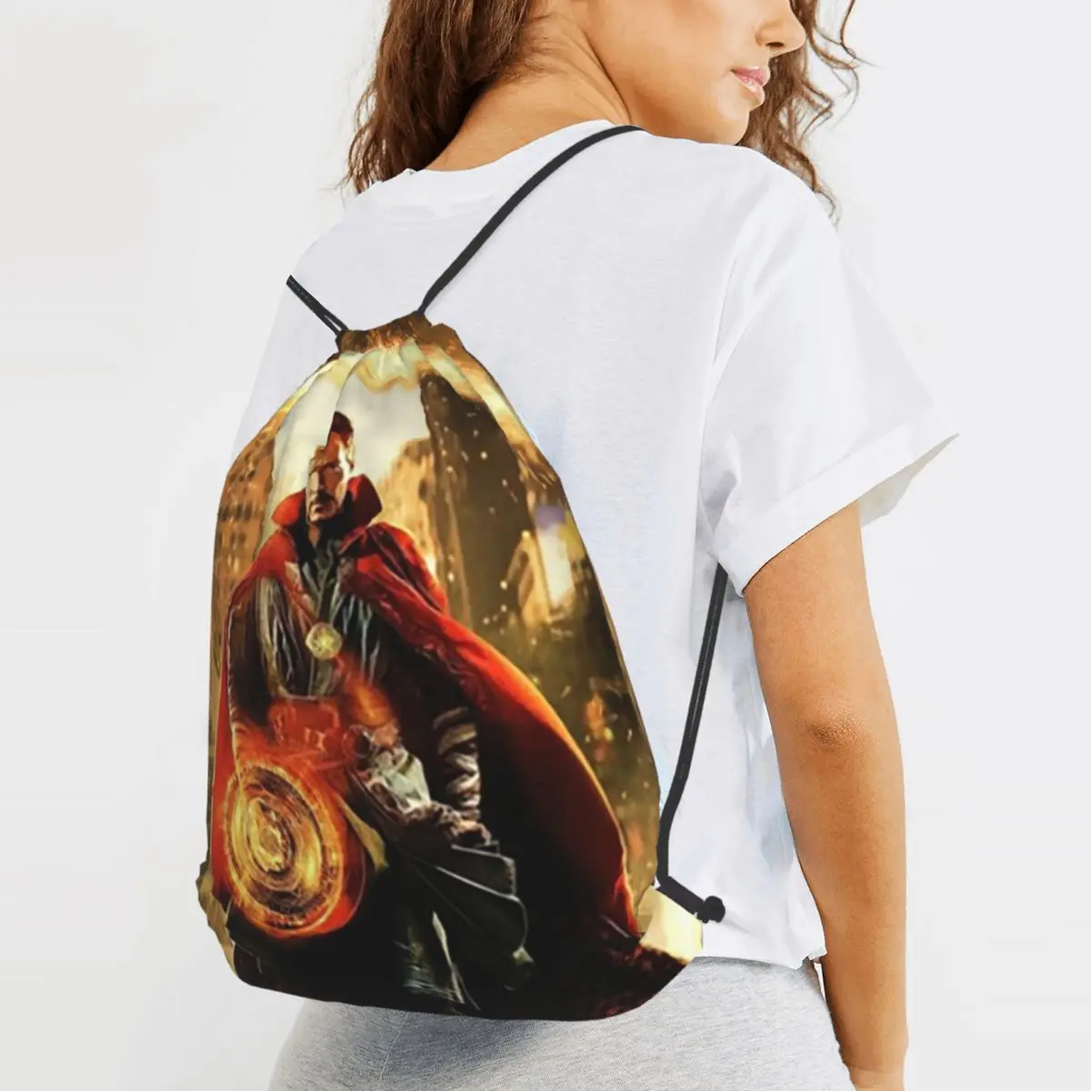 Look Atme Backpacks Casual Drawstring Bundle Pocket Storage Bag Book Bags for Man Woman School