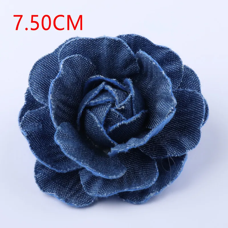 10 teile/los Denim künstliche handgemachte Blumen Jeans rock Jeans Kleidung Dekoration DIY Accessoires – Detail 3