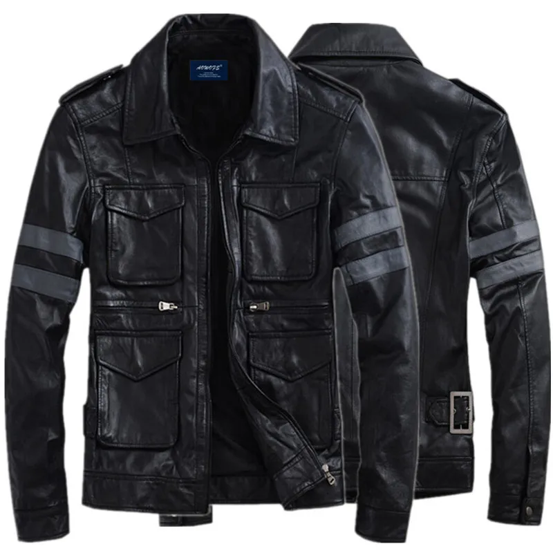 

Hot Sale Motorcycle Cavalier Jacket For Game Design Jacket S. Gentlemen Pu Leather Outerwear Coat Street Style Leather Jacket