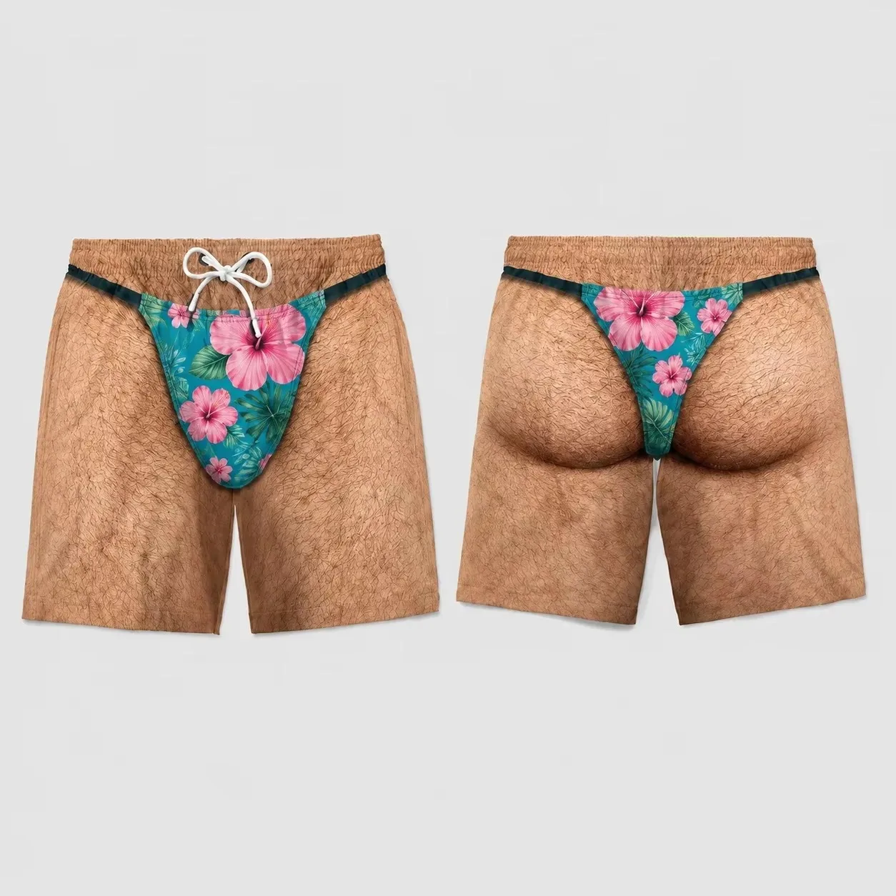 Calções de banho masculinos com estampas divertidas, de secagem rápida, ideais para a praia, com motivos tropicais e florais, perfeitos para festas e atividades ao ar livre, e também como presentes originais.