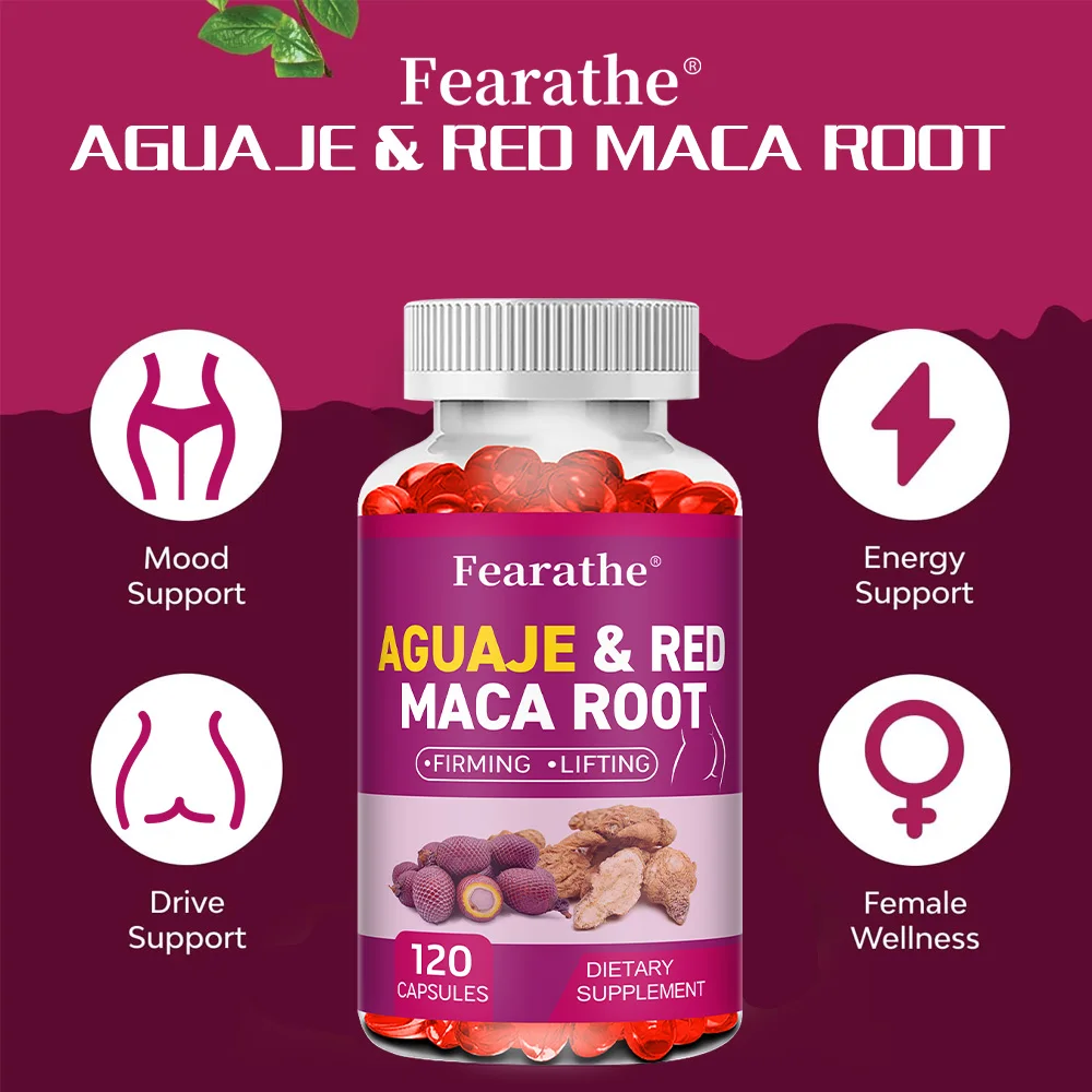 Organic Aguaje with Red Maca Root Extract Supports Full & Firming Buttocks and Immune Health 120 Capsules