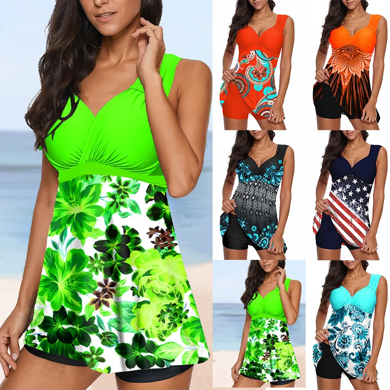 2023 Summer Regular Tankini New Design Printed Women's Swimwear Two Piece Swimwear Bikini Set Beach Wear Swimwear Swimwear Set