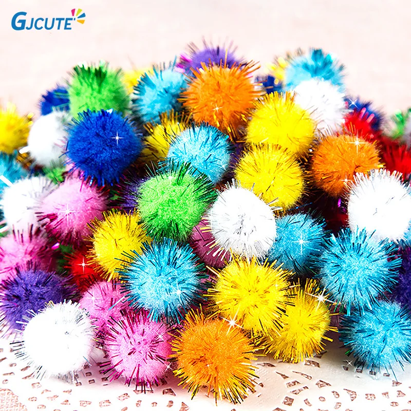 

Colorful Golden Onion Plush Ball Glitter Children Creative DIY Handmade Materials To Decorate Children's Puzzle